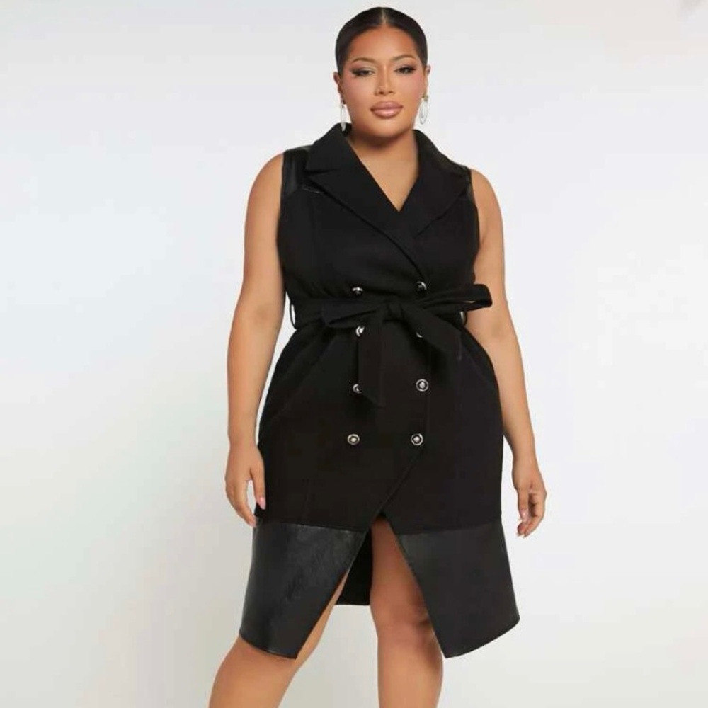 New Faux leather coat